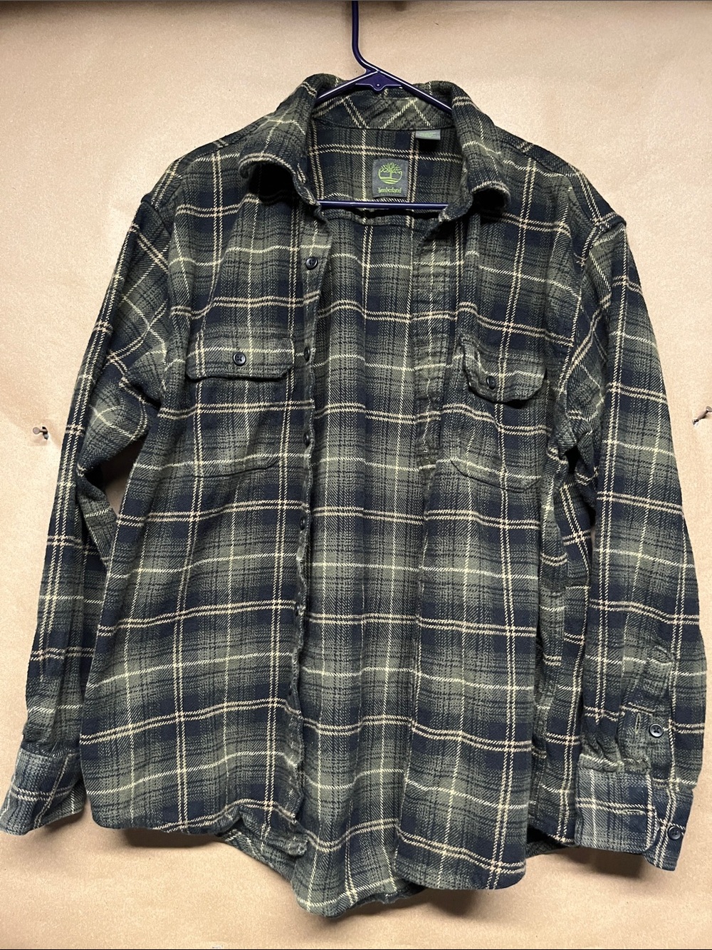 Timberland Green Plaid Flannel Shirt Jacket